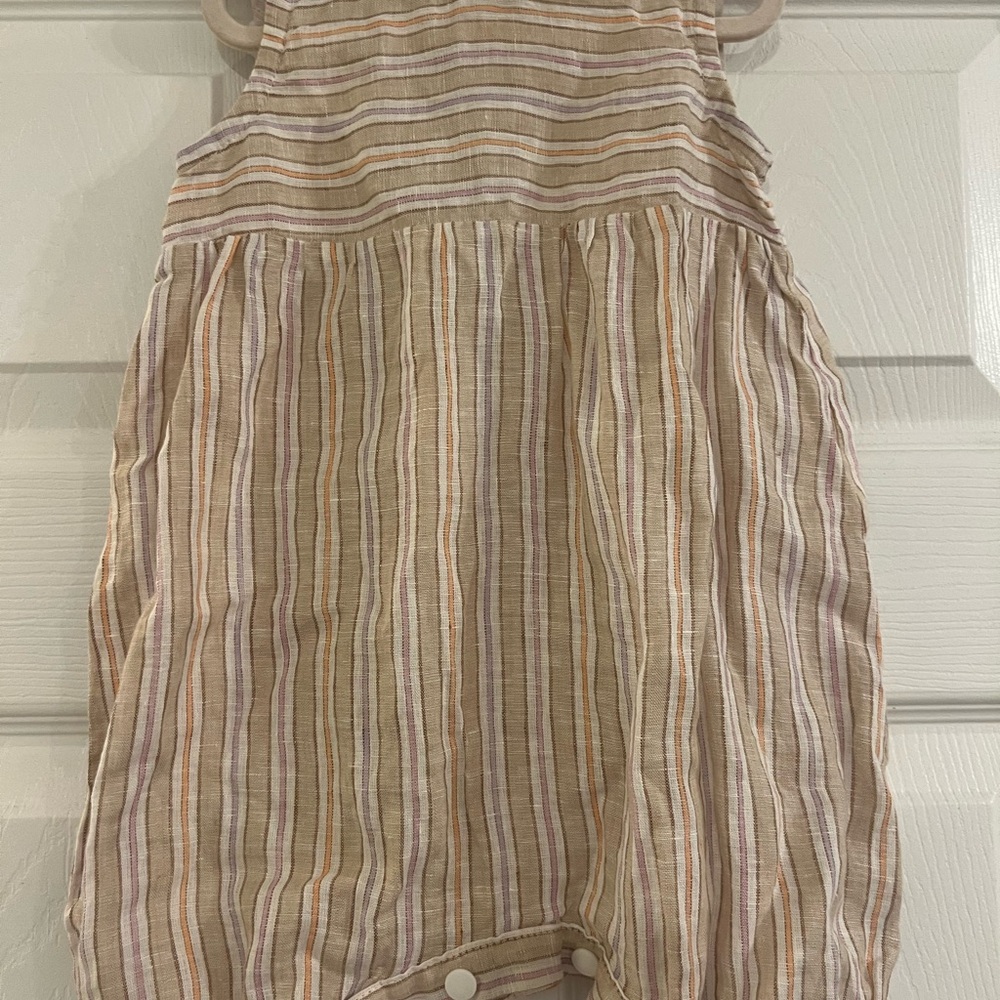 NWOT Freckly Ollie Striped Linen Kids Romper